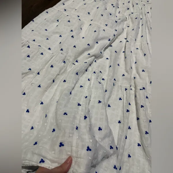 ZARA WOMAN WHITE NAVY EMBROIDERED maxi dress blog fav spring M boho cottage $98 - Image 5