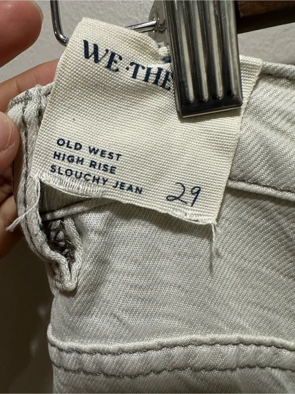 We The Free old west High Rise Slouchy Jean’s Wide Leg Jeans in Light Cream - Image 4