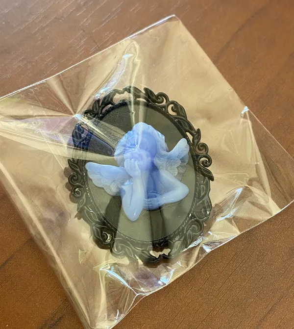 Handmade blue Angel brooch/badge/pin in gothic style✨ - Image 5