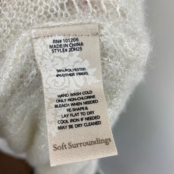 Soft Surroundings Ivory Soft Fuzzy Narcissa Crew Neck Sweater XL - Image 10