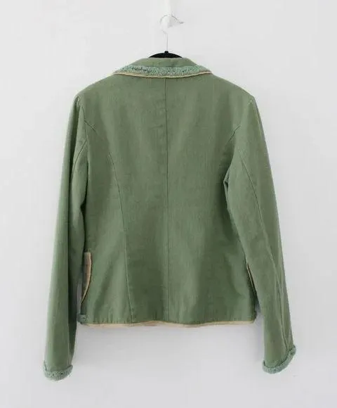 Misomiso Vintage Y2K Linen Bead Embroidered Jacket - Image 4