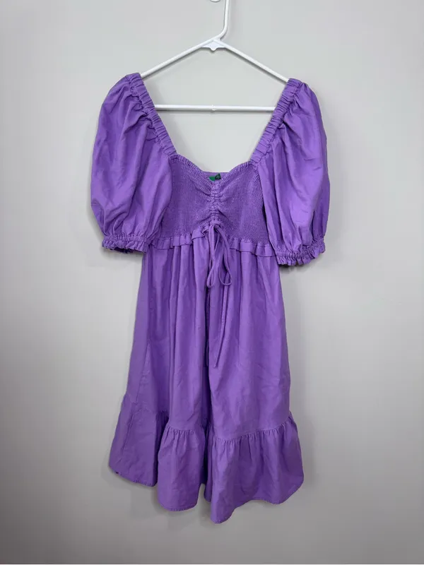 Farm Rio Puff Sleeve Linen Blend Mini Dress - Image 2