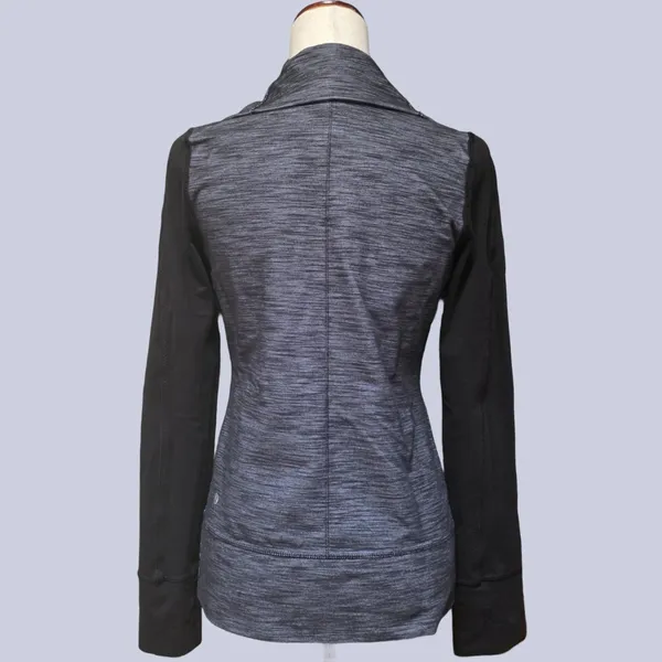 Lululemon Daily Yoga Denim Jacket Blue Grey and Black Zip Up Long Sleeve - Image 2