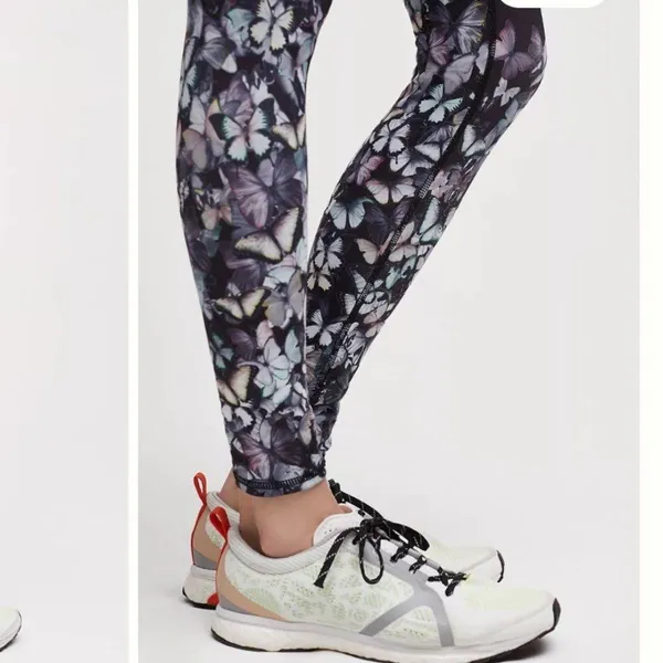 Alo Yoga Women's Black Multicolor Butterflies Ankle Compression Leggings Sz XS - Image 3