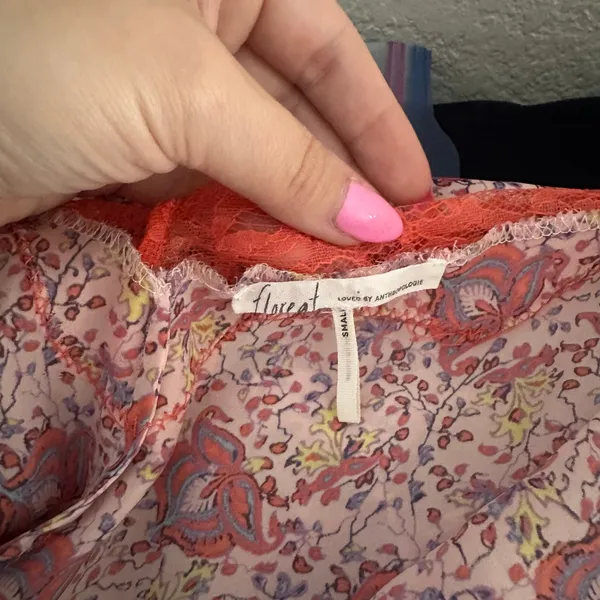 Floreat Anthropologie Juniper Floral Sleep Romper Pink Size Small - Image 2