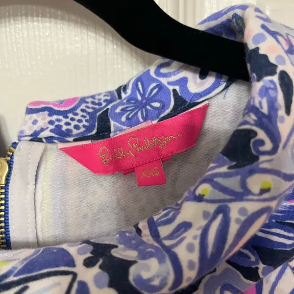 Lilly Pulitzer Saralyn Dress sweatshirt‎ material back zip size XXS - Image 5