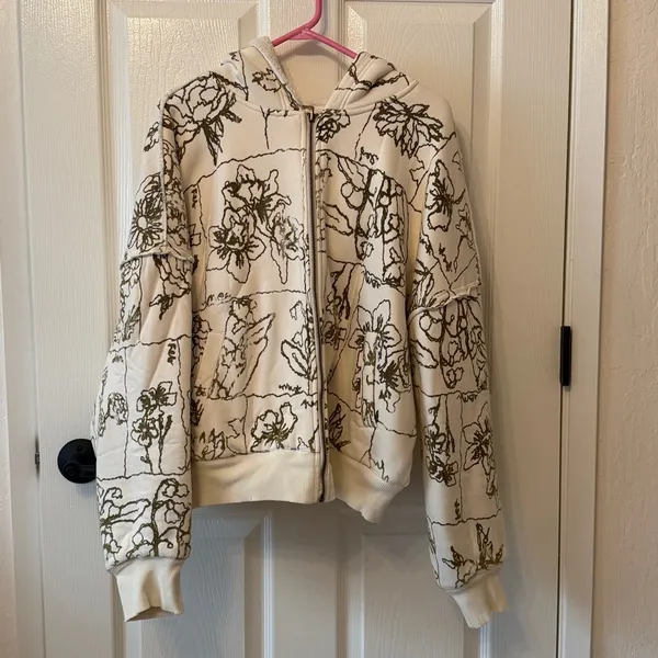 Free People Billie sherpa hoodie in ivory combo - Image 4