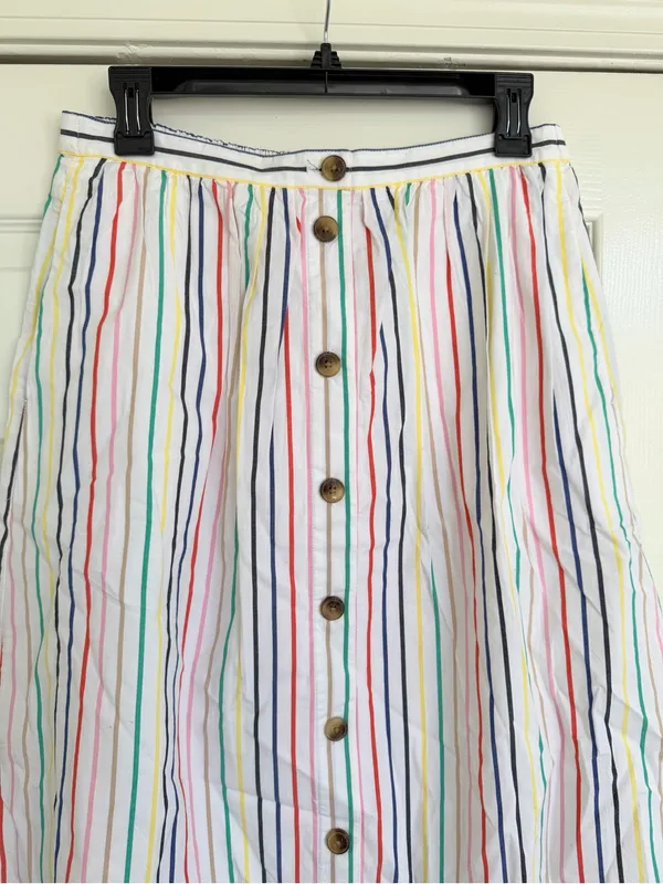 J. Crew Stripe Colorful Midi Skirt Size M - Image 3