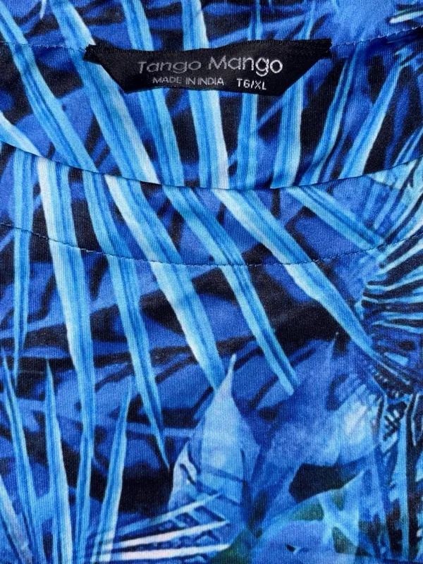 Women's Blue Tropical Print Casual Dress - Image 2