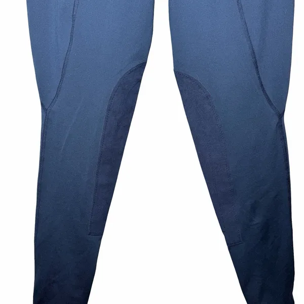 Kerrits Flow Rise Riding Tights Women L Navy Knee Patch Equestrian NWT 50200 - Image 5
