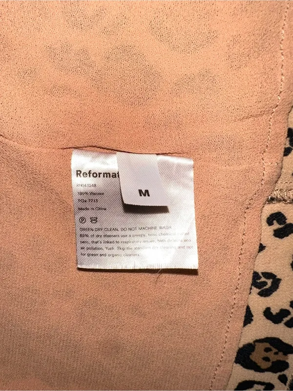 Reformation Anchorage Tan Leopard Print V-Neck Wrap Mini Dress MEDIUM in Feline - Image 5