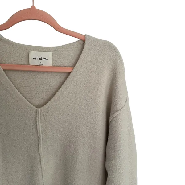 Aritzia Wilfred Merian Hush Knit V-Neck Sweater In Cream XS Classic Neutral - Image 7