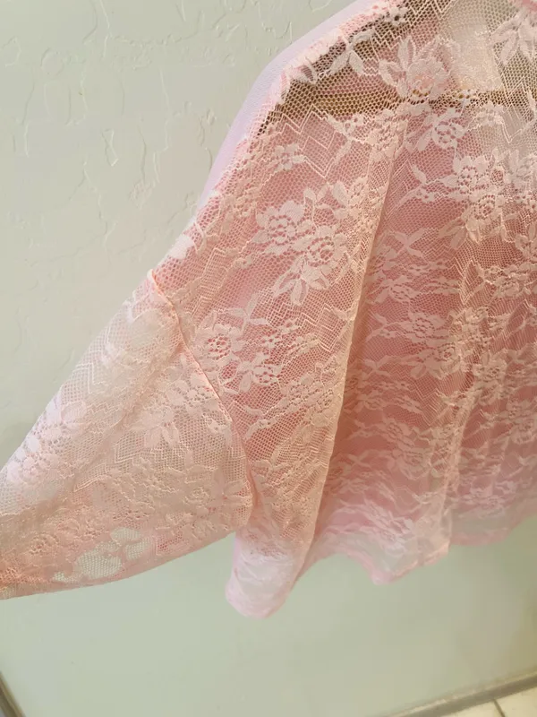 Pink Lace Jersey Crop Top - Image 5