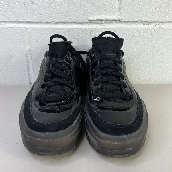 Reebok Platform Athletic Sneakers size 5 Black patent Cardi b shoe CLUB C - Image 2
