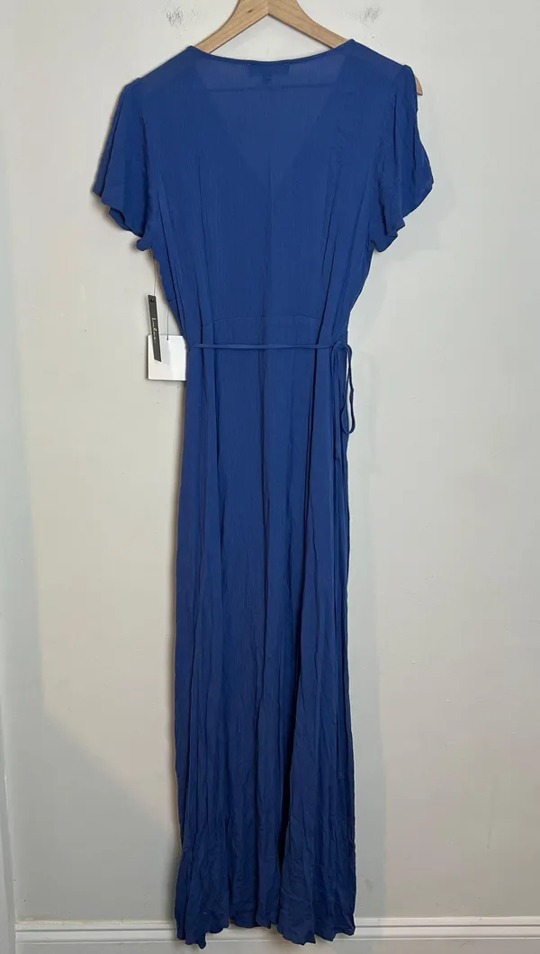 Lulus NWT - Heart of Marigold Denim Blue Wrap Maxi Dress - Image 5