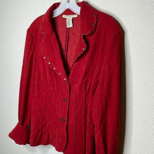 Vintage Requirements Red Jacket‎ Size M - Image 5