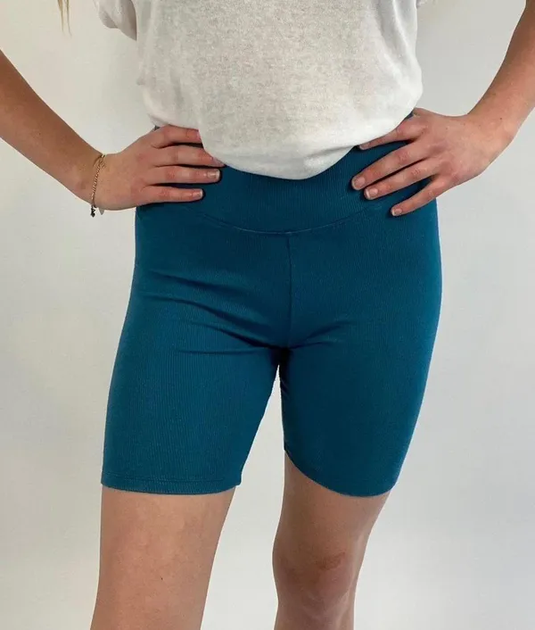 Teal Natural Life Biker Shorts - Image 3