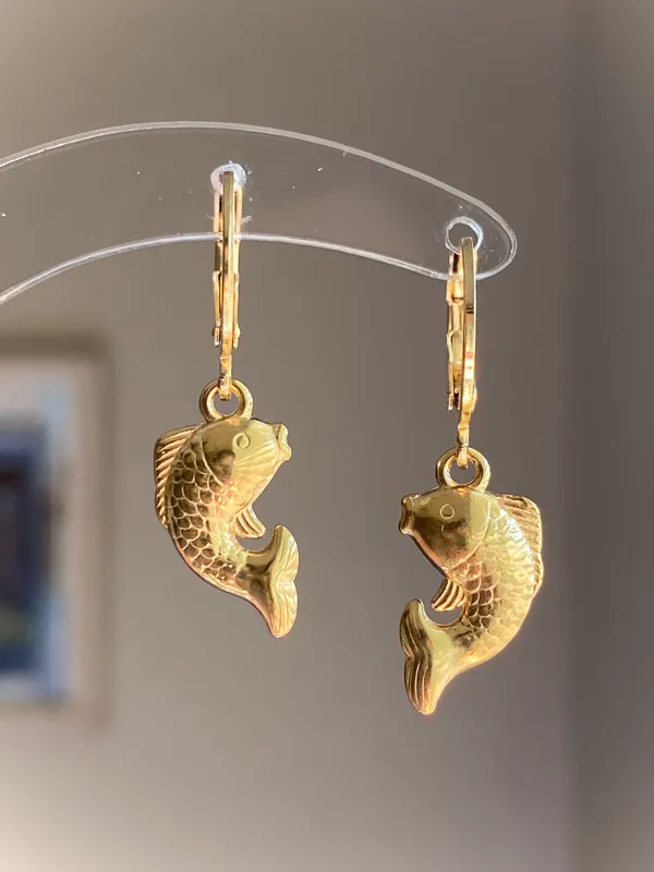 Handmade fully stainless steel koi fish simple earrings🌀🐟 - Image 7