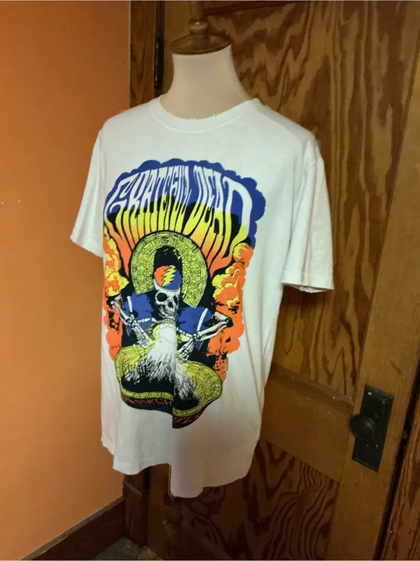 Grateful Dead Crystal Ball Skeleton Junk Food Clothing Made USA Tee M - Image 9