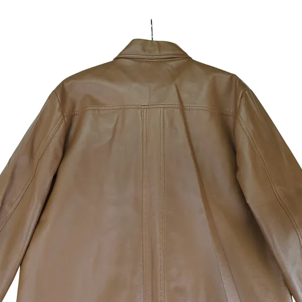 Vintage Stix Baer Fuller Vegan Faux Leather Jacket Brown Women's Large Vinyl‎ - Image 5
