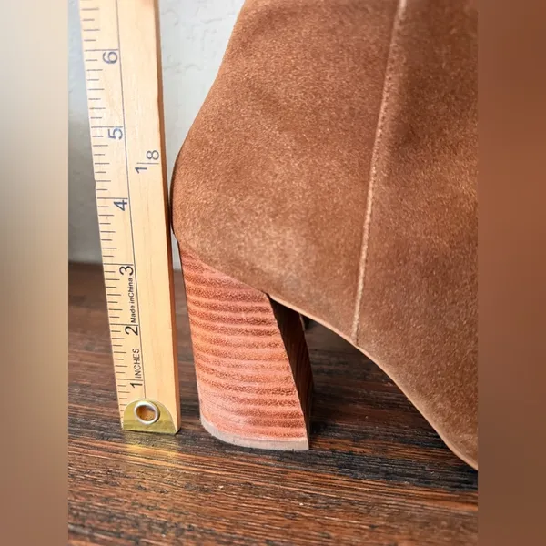 Steve Madden Idonia Boots Womens Size 9 Brown Cognac Suede Ankle Block Heel - Image 6