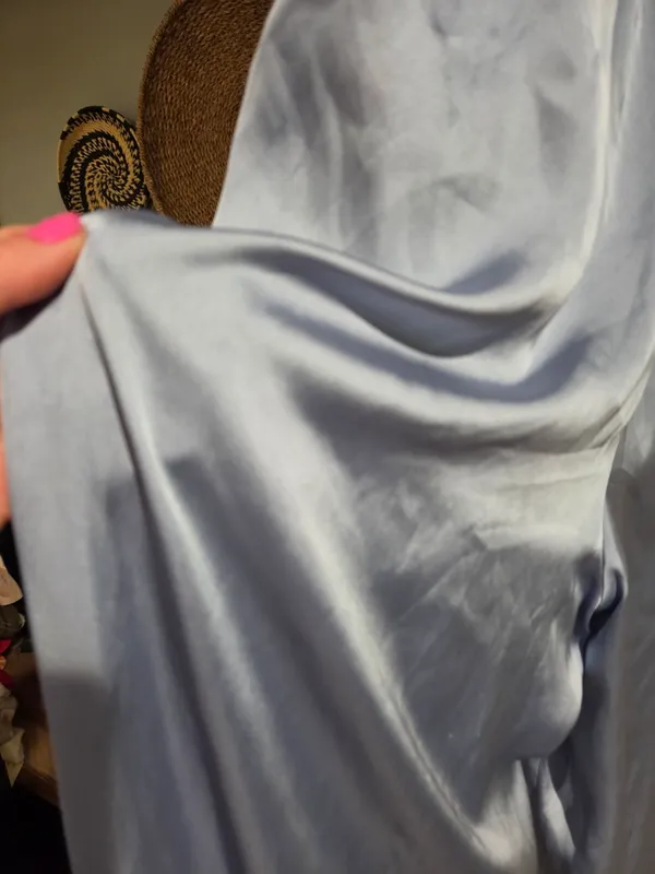 Zara Light Blue Satin Track Pants - Image 13