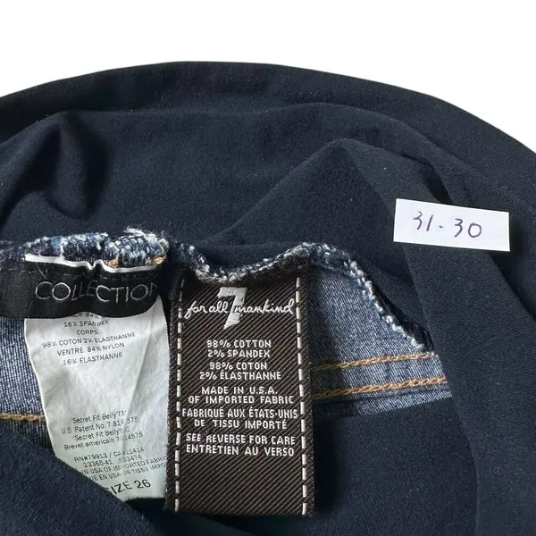 7 For All Mankind Blue Maternity Skinny Jeans Maternity Size 26 | 31-30 - Image 3