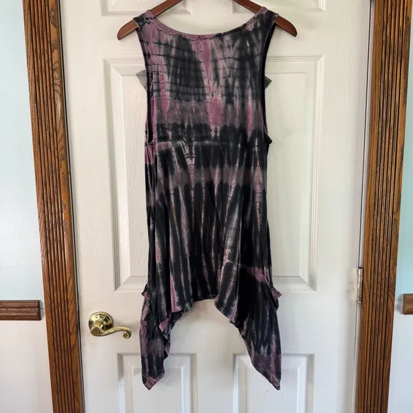 Gianni Bini Tie Dye Sequin Tank Top Sleeveless Handkerchief Hem M‎ - Image 9