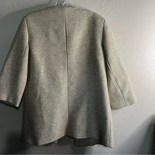 Mercer & Madison Metallic Open‎ Front Woven Car Coat Pea Coat - Image 8