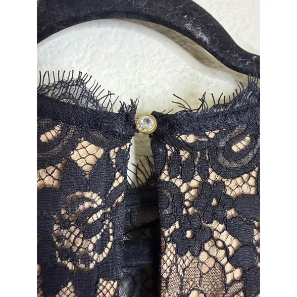 KOUM Womens Small Black Lace Overlay Bodycon‎ Dress Chic Event Prom Whimsigoth - Image 7