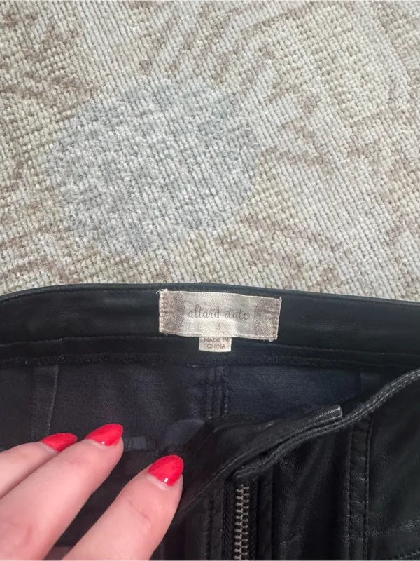 Altard State Black Faux Leather Zip-Front Mini Skirt - Image 2