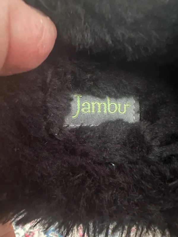 JAMBU Selma Black Faux Fur Mule Clog Slipper Lug Rugged Soles Shoes 7.5 - Image 7