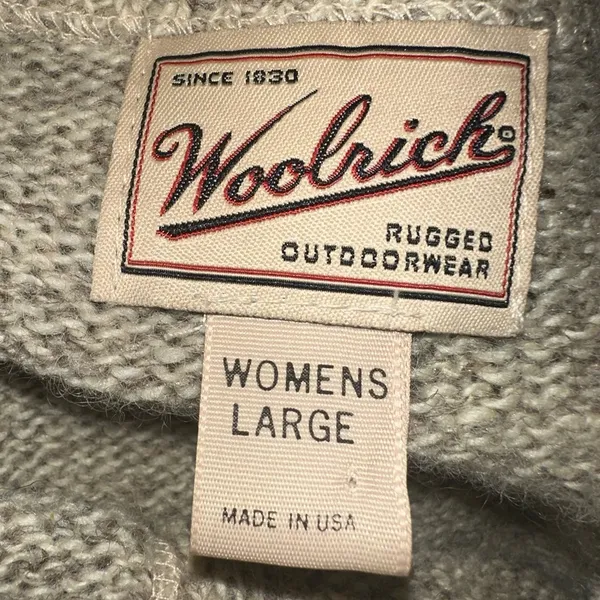 Vtg  button down collared long tan wool cardigan Large - Image 3
