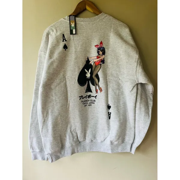 Playboy Sz L Pullover Ace of Club Crewneck‎ Sweatshirt Limited Edition Japanese - Image 3