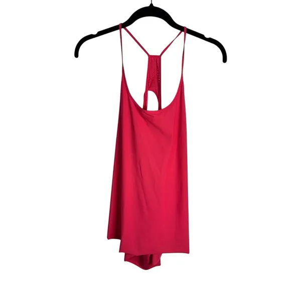 lululemon Stride To Tide Tank Top Womens Hot Pink Mesh Open Back - Image 3