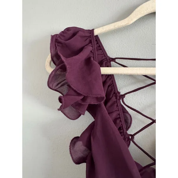NWT Lulus Soiree Celebration Purple Ruffled Lace-Up Maxi Dress Size XS - Image 9