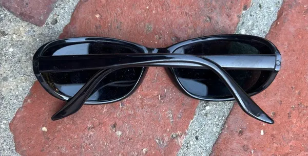 Vintage Black Oval Sunglasses - Image 3