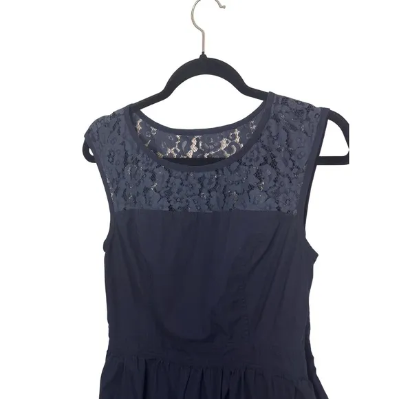 eShakti Navy Blue Lace Fit and Flare Dress Cap Sleeve Size 8 M HOCO Event‎ - Image 7