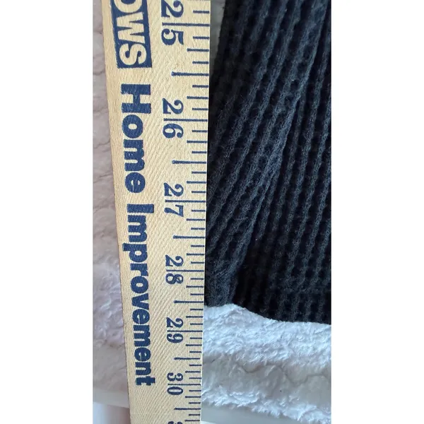 Aerie Waffle Knit Flare Pants Black Thermal Bell Bottom XS Regular 4564 - Image 4