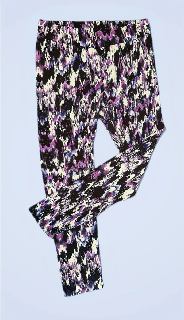Women’s Abstract Print High-Waisted Leggings - Image 2