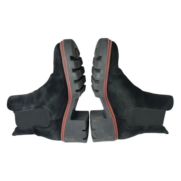 Antonio de Faria Black Suede Chunky Heeled Chelsea Boots - Image 9