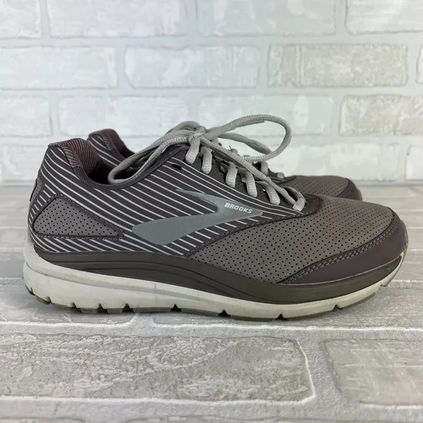 Brooks Addiction Walker Suede‎ Sneaker Shoes Womens 8 Shark Alloy Oyster Lace Up - Image 2