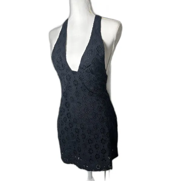 Free People Trevi Embroidered Halter 100% Cotton Eyelet Mini Dress Sz XS NWT! - Image 4