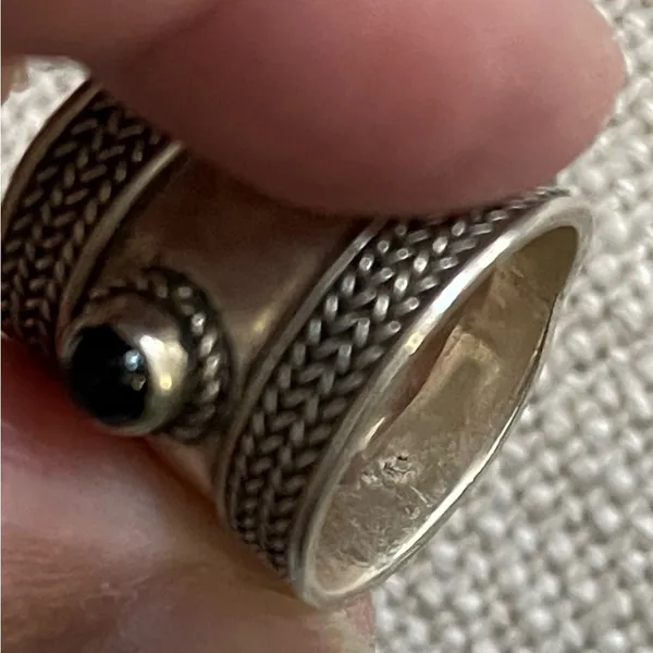 Vintage Sterling Silver Ring with stone unsigned - Image 5