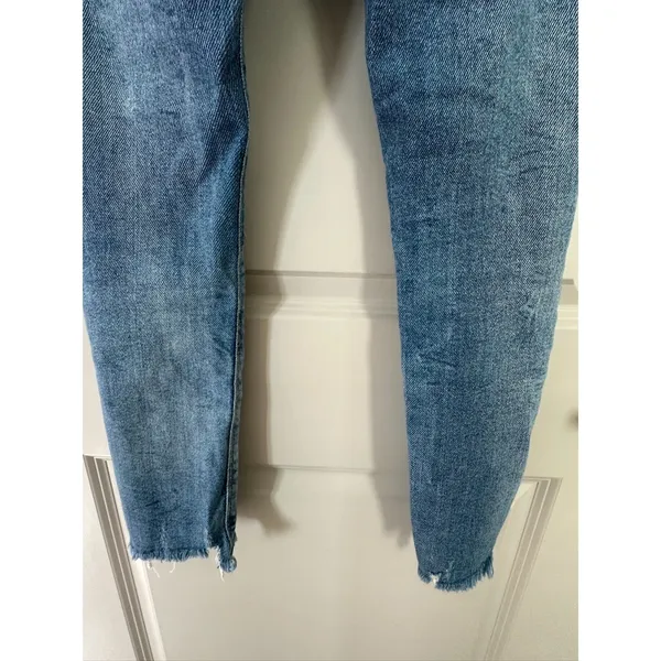 Zara High Waisted Skinny Washed Out Frayed Edges Denim Jeans Women's Sz 2 - Image 3