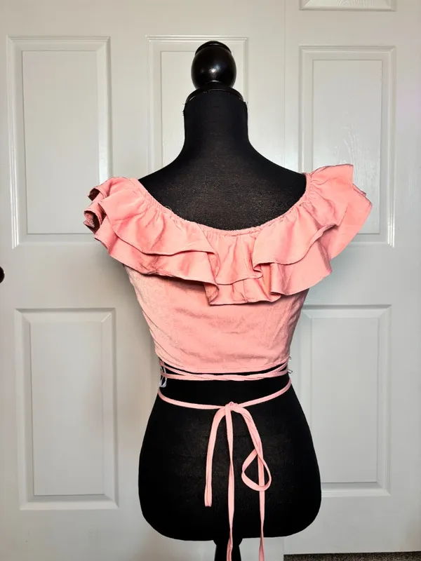 Superdown Cynthia wrap top in peach (size S) - Image 5