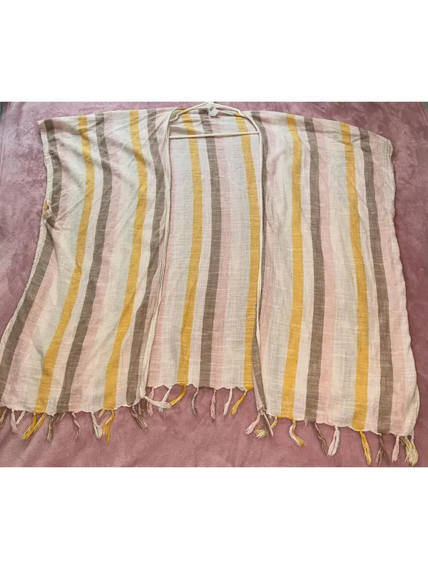 Aerie Striped Beach Cover-up Kimono with Tassel Hem One Size - Image 2