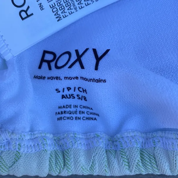 Roxy Check It Mint Houndstooth Triangle Bikini Top Size S NWT - Image 4