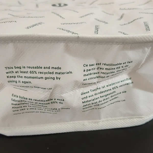 Lululemon Reusable White and Green Tote Bag - Image 7