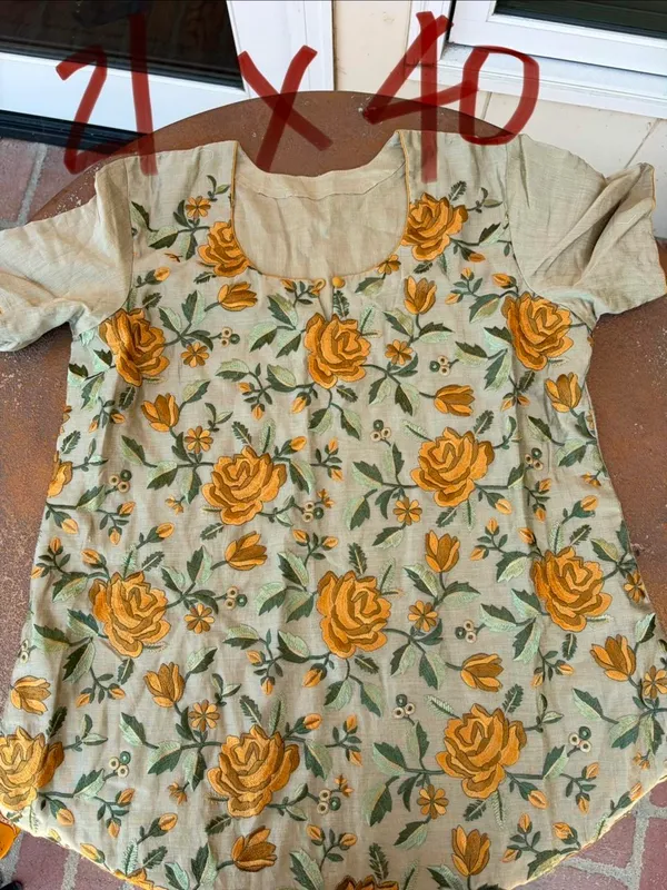 Anthropologie green & orange floral print boho tunic/ dress - fits sz s-L #festivalvibes #boho #summer #eurosummer - Image 5
